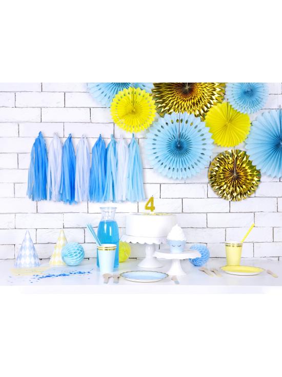 6 platos azules pastel de papel (18 cm) - Yummy