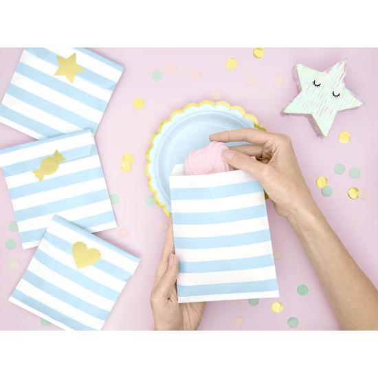 6 platos azules pastel de papel (18 cm) - Yummy