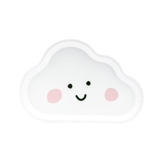 6 platos blancos con forma de nube de papel (26x17 cm) 6 platos blancos con forma de nube de papel (26x17 cm)