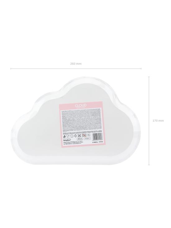 6 platos blancos con forma de nube de papel (26x17 cm)
