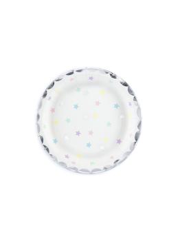 6 platos con estrellas de colores (18 cm) - Unicorn Collection