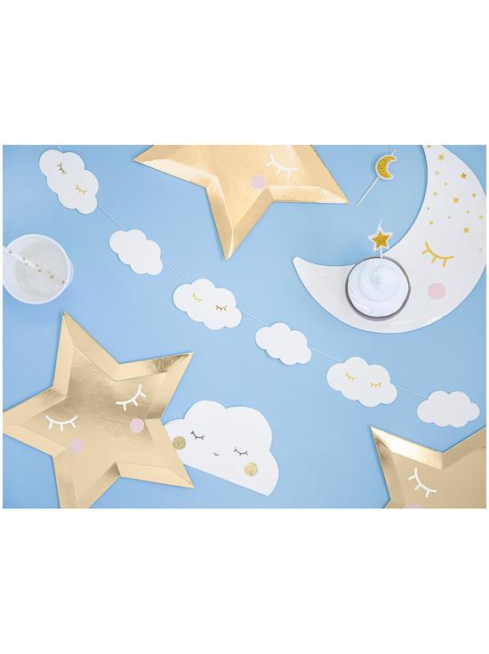 6 platos con forma de estrella con pestañas y coloretes (27cm) - Golden Sky