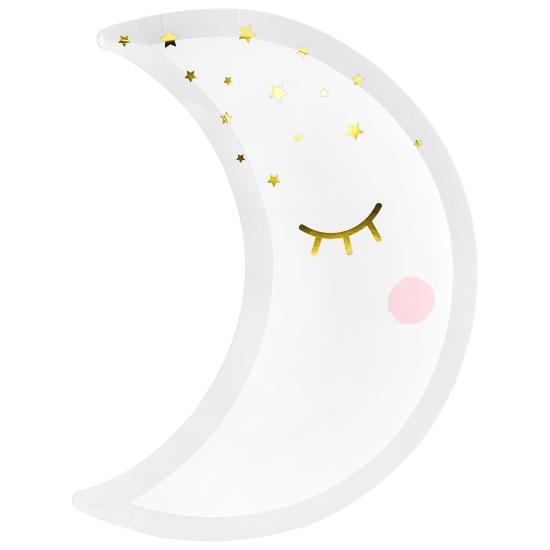 6 platos con forma de luna con pestañas y coloretes (24cm) - Golden Sky 6 platos con forma de luna con pestañas y coloretes (24cm) - Golden Sky