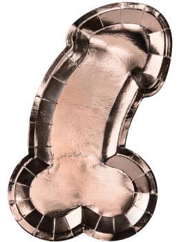 6 platos con forma de pene (26 cm) - Bachelorette party