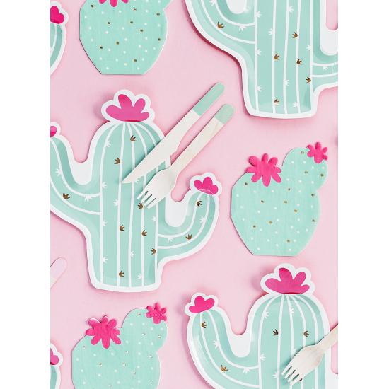 6 platos de cactus (23 cm) - Llama Party