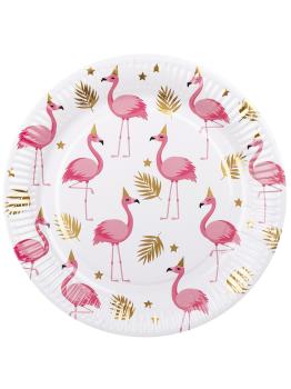 6 platos de flamencos (23 cm) - Flamingo Party
