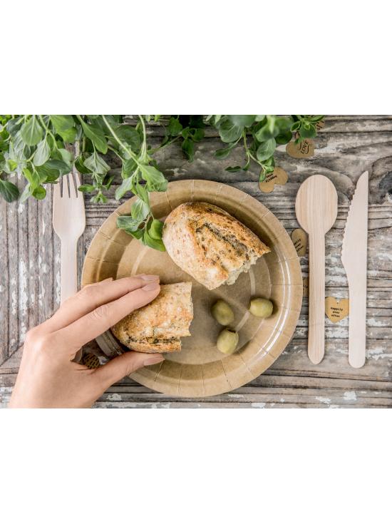 6 platos de papel Kraft - Natural Wedding (18 cm)