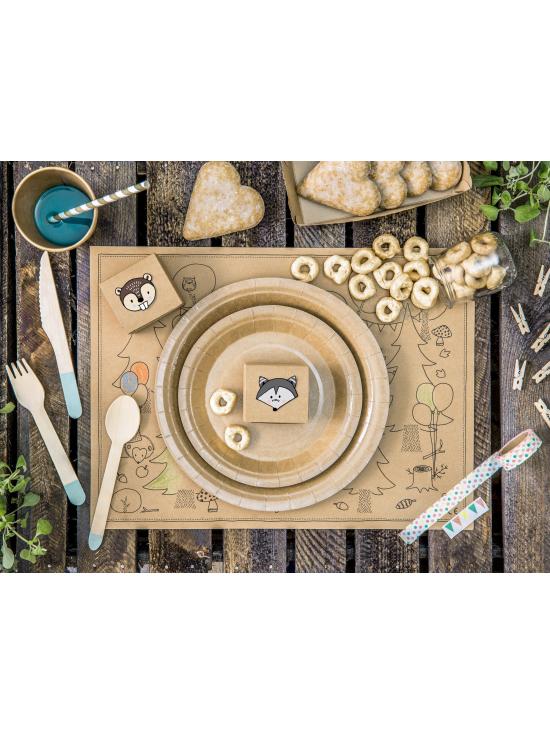6 platos de papel Kraft - Natural Wedding (18 cm)