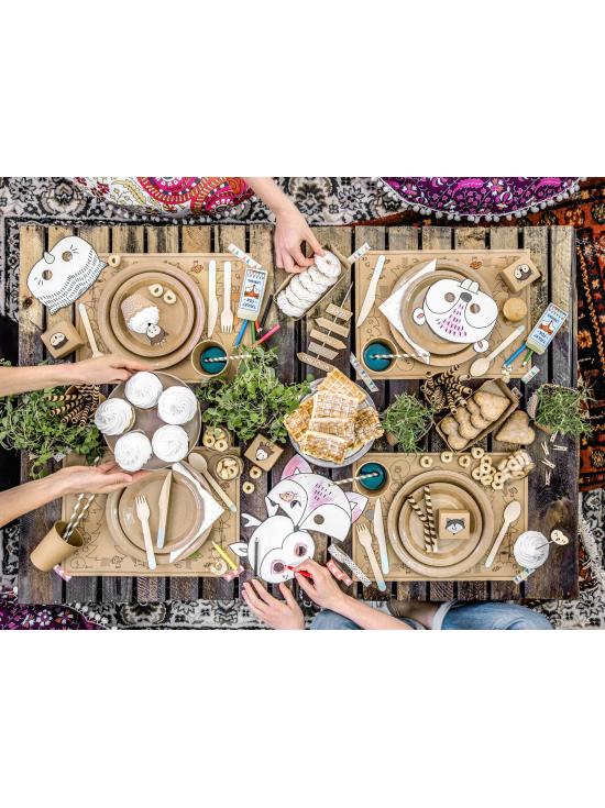 6 platos de papel Kraft - Natural Wedding (18 cm)
