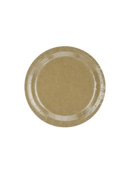 6 platos de papel Kraft - Natural Wedding (23 cm)