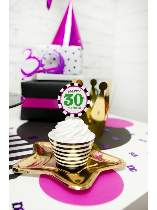 6 platos dorados con forma de estrella de papel (18 cm) - New Year’s Eve & Carnival
