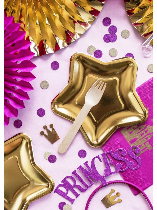 6 platos dorados con forma de estrella de papel (18 cm) - New Year’s Eve & Carnival