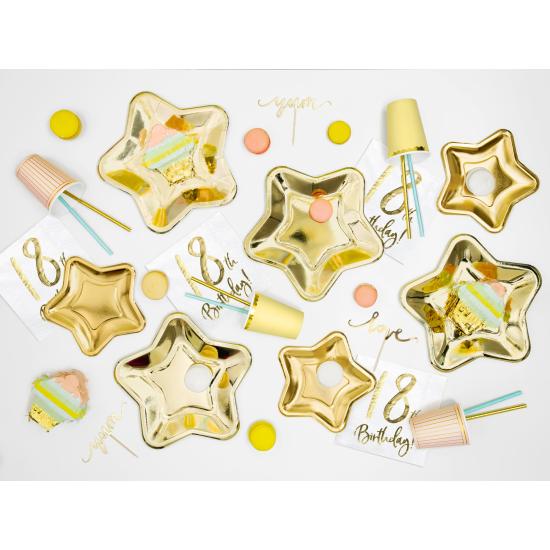 6 platos dorados con forma de estrella de papel (23 cm) - Princess Party 6 platos dorados con forma de estrella de papel (23 cm) - Princess Party