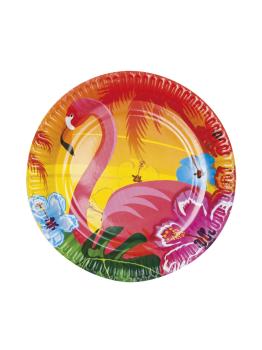 6 platos flamenco hawai (23cm) - Hibiscus