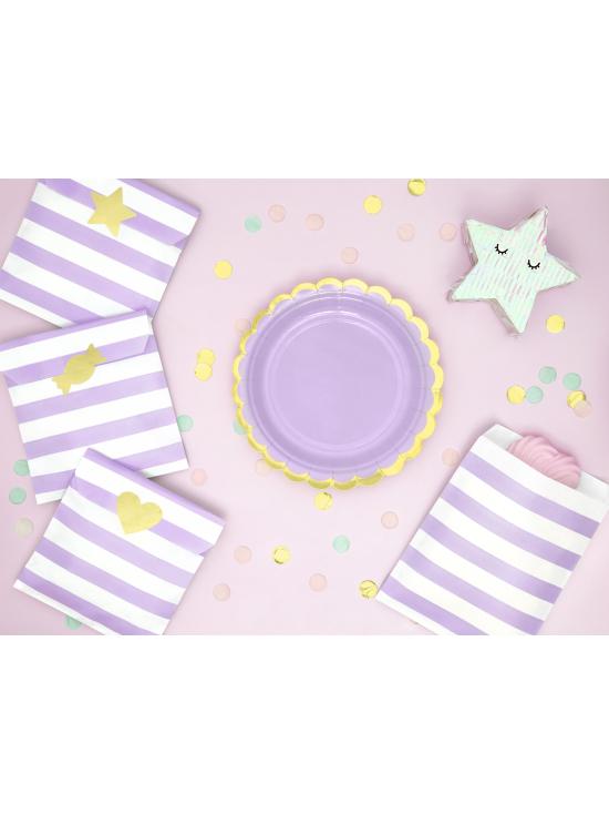 6 platos morados pastel de papel (18 cm) - Yummy