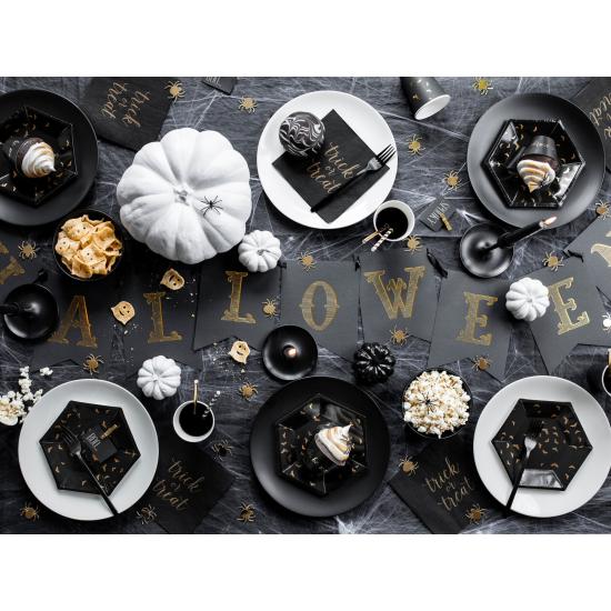 6 platos negros con murciélagos dorados de papel (20 cm) - Trick or Treat Collection 6 platos negros con murciélagos dorados de papel (20 cm) - Trick or Treat Collection