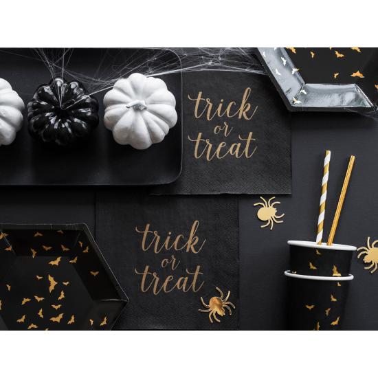 6 platos negros con murciélagos dorados de papel (20 cm) - Trick or Treat Collection 6 platos negros con murciélagos dorados de papel (20 cm) - Trick or Treat Collection
