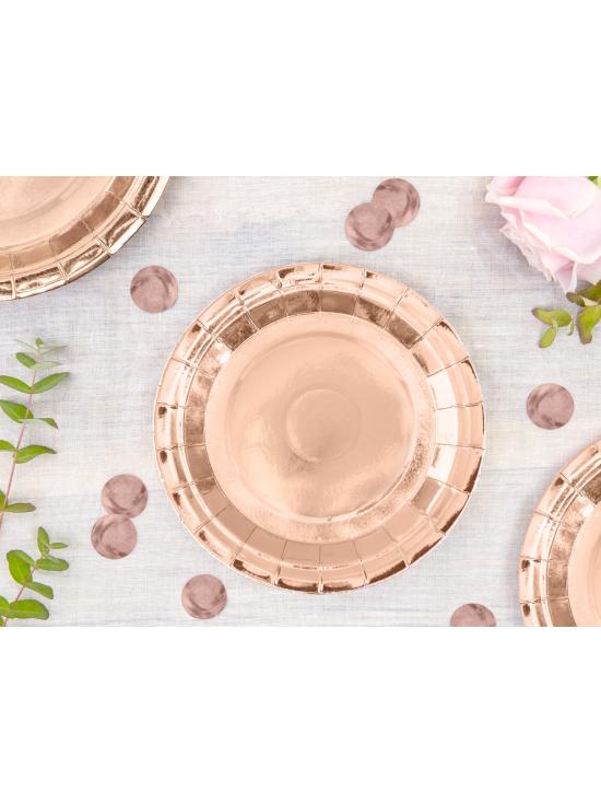 6 platos oro rosas de papel - Vintage Birthday (18 cm)