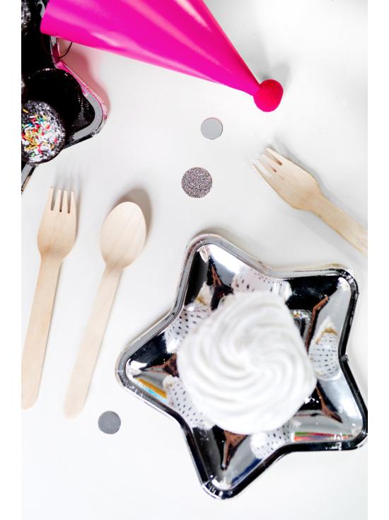 6 platos plateados con forma de estrella de papel (18 cm) - New Year’s Eve & Carnival