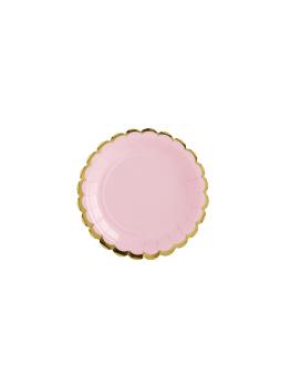 6 platos rosa pastel de papel (18 cm) - Yummy