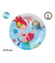 6 Pratos Pequena Sereia 23 cms