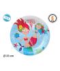6 Pratos Pequena Sereia 23 cms