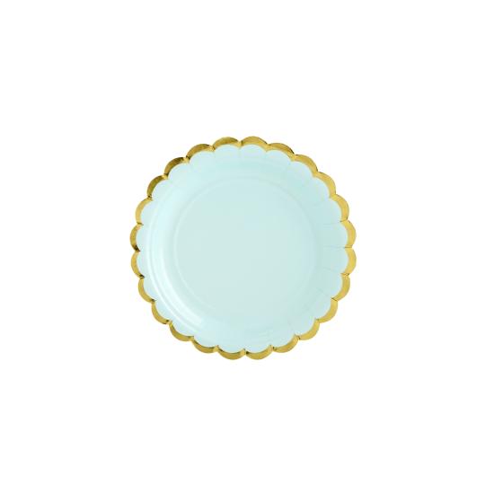 6 platos verde menta de papel (18 cm) - Yummy 6 platos verde menta de papel (18 cm) - Yummy