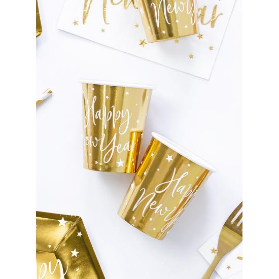 6 vasos Fin de Año Happy New Year dorados) - Jolly New Year 6 vasos Fin de Año Happy New Year dorados) - Jolly New Year