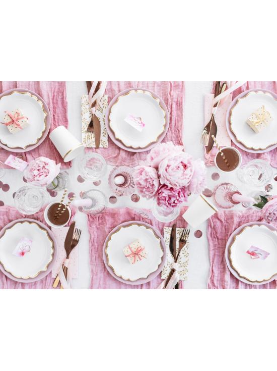 6 vasos blancos con borde dorado de papel - First Communion