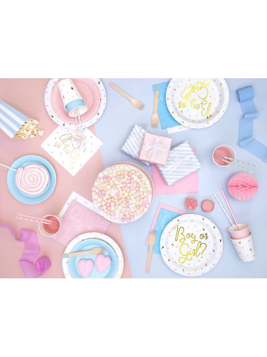 6 vasos blancos estampados multicolor de papel - Unicorn