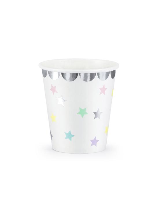 6 vasos con estrellas de colores - Unicorn Collection