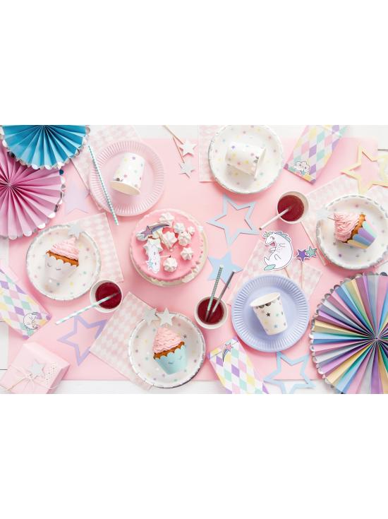 6 vasos con estrellas de colores - Unicorn Collection