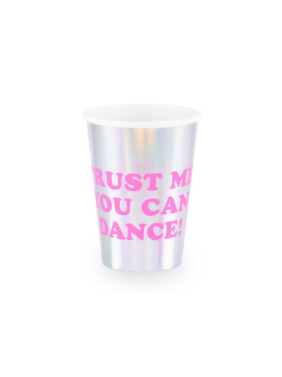 6 vasos holográficos con texto variado de papel - Electric Holo