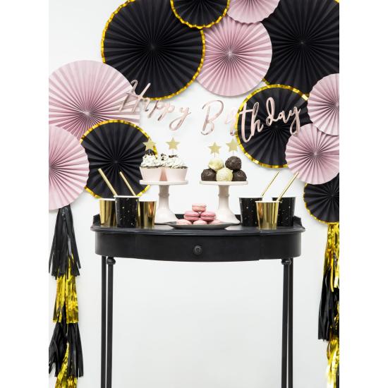 6 vasos negros con estrellas doradas de papel - New Year’s Eve Collection