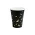 6 vasos negros con murciélagos dorados de papel - Trick or Treat Collection
