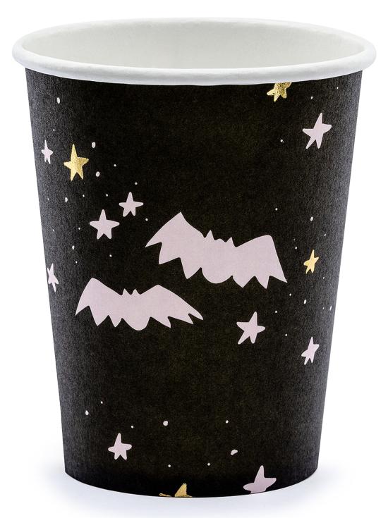 6 vasos negros y rosas - Boo!