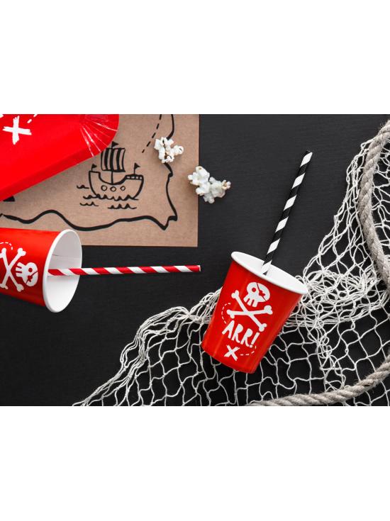 6 vasos rojos de piratas - Pirates Party