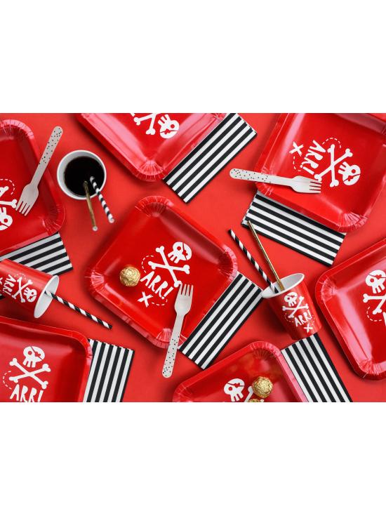 6 vasos rojos de piratas - Pirates Party