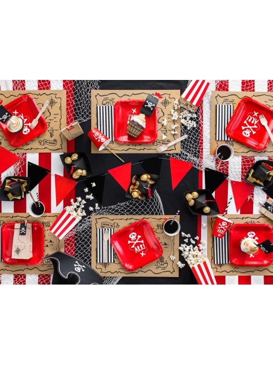 6 vasos rojos de piratas - Pirates Party