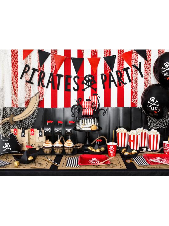 6 vasos rojos de piratas - Pirates Party
