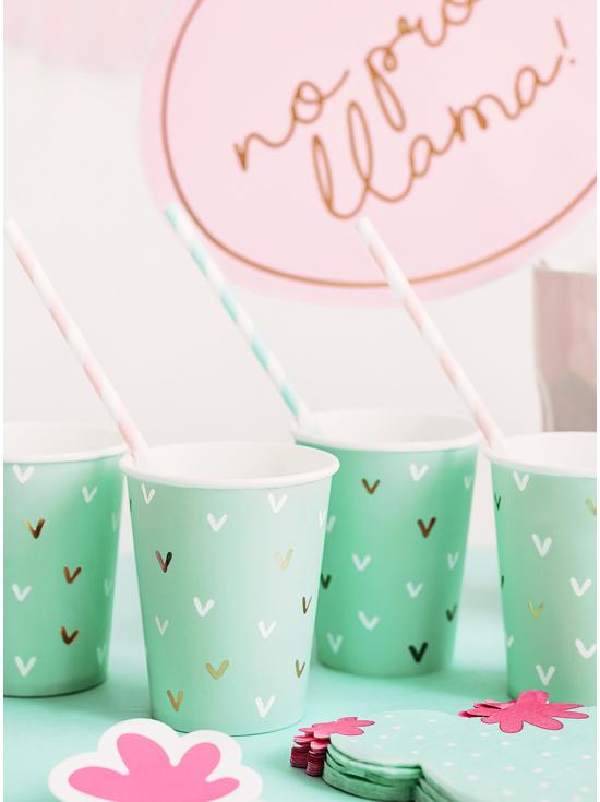 6 vasos verdes - Llama Party