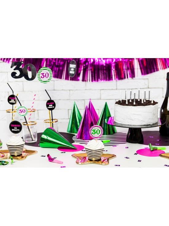 6 velas blancas y negras con estampado variado (6,5 cm)