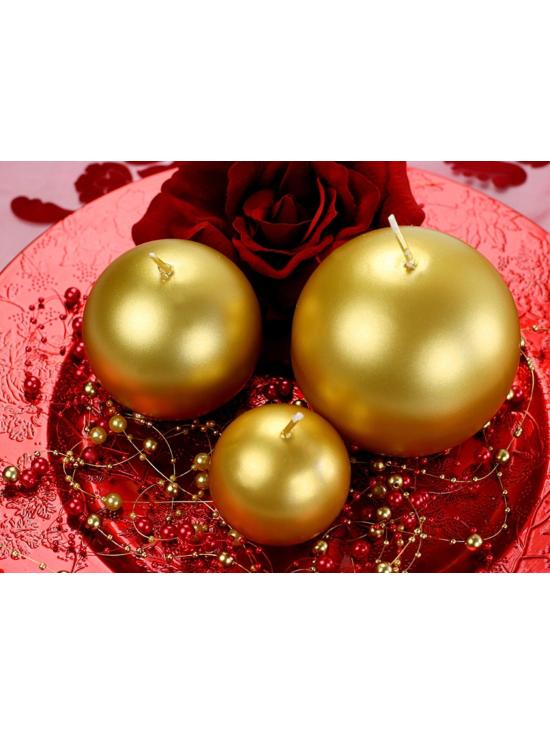 6 velas esféricas doradas (8 cm)