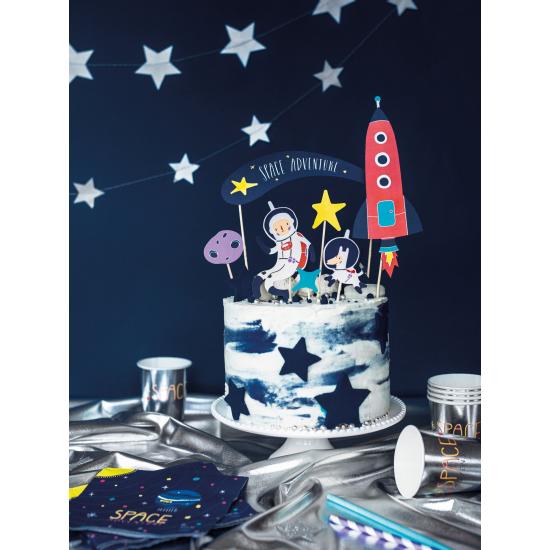 7 decoraciones para tarta "Space Adventure" - Space Party