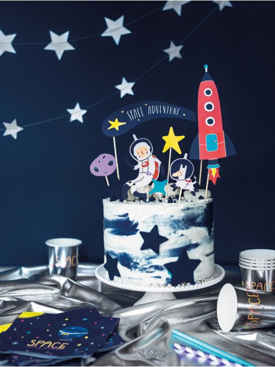 7 decoraciones para tarta "Space Adventure" - Space Party