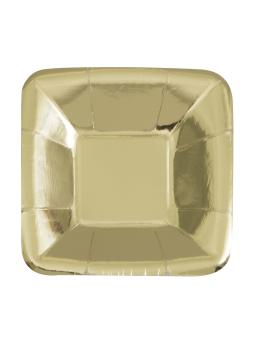 8 bandejas cuadradas doradas - Solid Colour Tableware