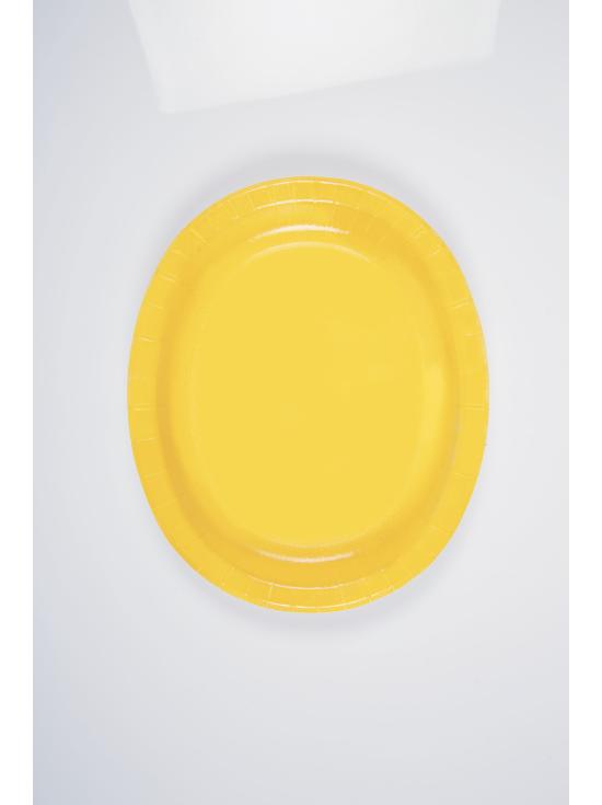 8 bandejas ovaladas amarillas - Línea Colores Básicos