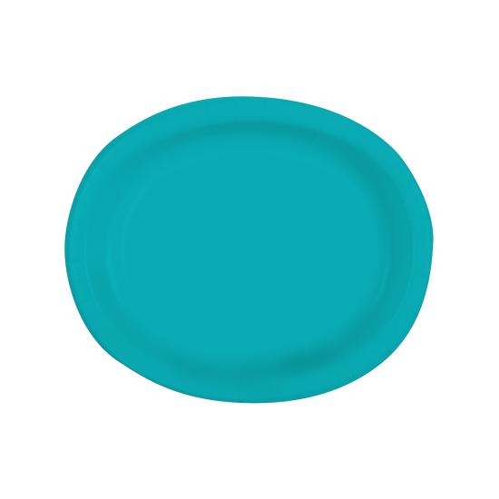 8 bandejas ovaladas color aguamarina - Línea Colores Básicos 8 bandejas ovaladas color aguamarina - Línea Colores Básicos