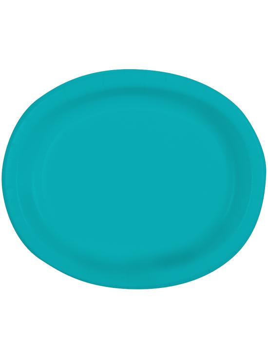 8 bandejas ovaladas color aguamarina - Línea Colores Básicos