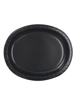 8 bandejas ovaladas negras - Línea Colores Básicos